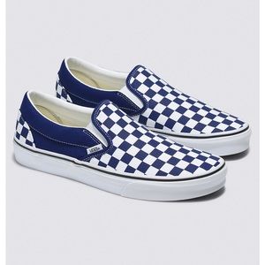 VANS checkerboard classic slip on. Parisian Navy/White. With box. Barely worn.